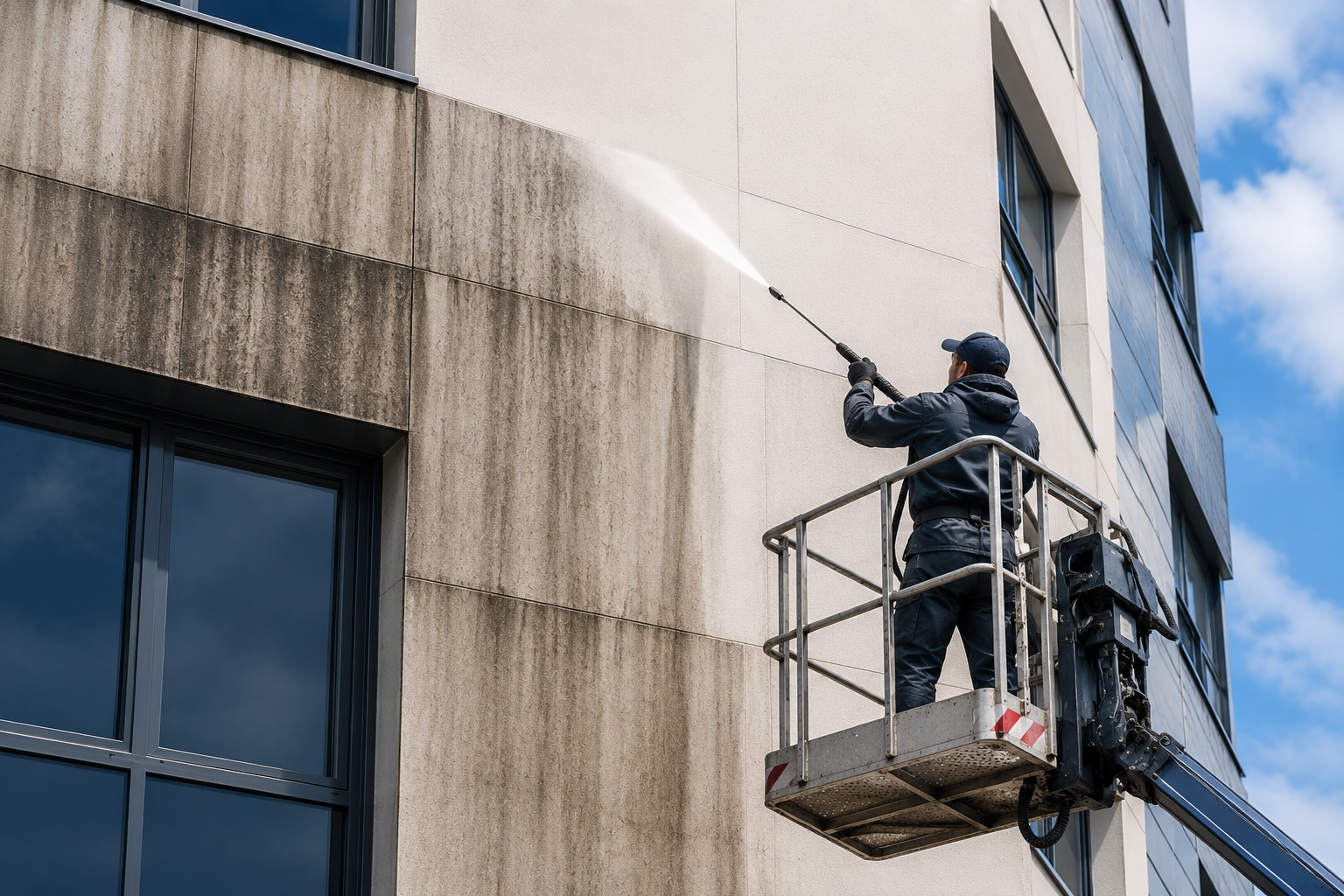 Nettoyage de façades immeubles et bardages à Montpellier